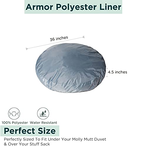 Molly Mutt Water-Resistant Dog Bed Liner, Nylon Bed Liner For Dogs, Easy To Clean, Gray, Round, 36”x36”x4.75” - size: 36" x 4.75" Round, style: Old Version