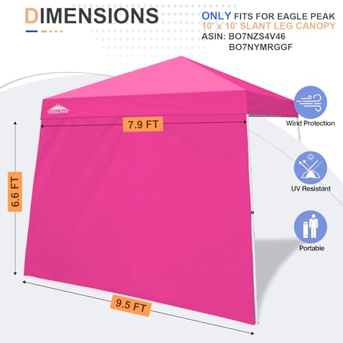 EAGLE PEAK Sunwall/Sidewall for 10x10 Slant Leg Canopy Only, 1 Sidewall, Pink - color: Pink