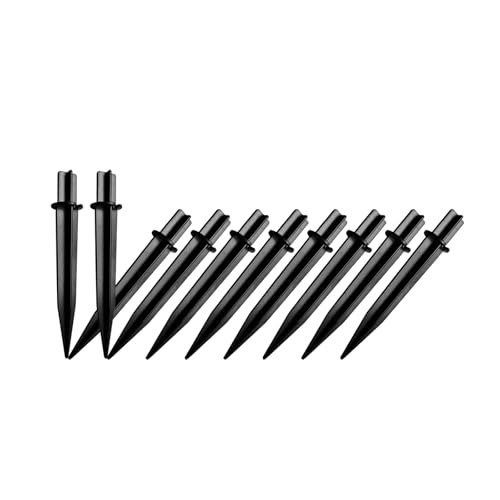 10 Pack Solar Light Stakes Replacement (Fit for Inner Diameter 0.49 inch), Plastic Reinforced Ground Spikes for Solar Wheat Ear Flower Light Outdoor Landscape Path Christmas Yard Garden Deco - size: ID-0.49"ABS
