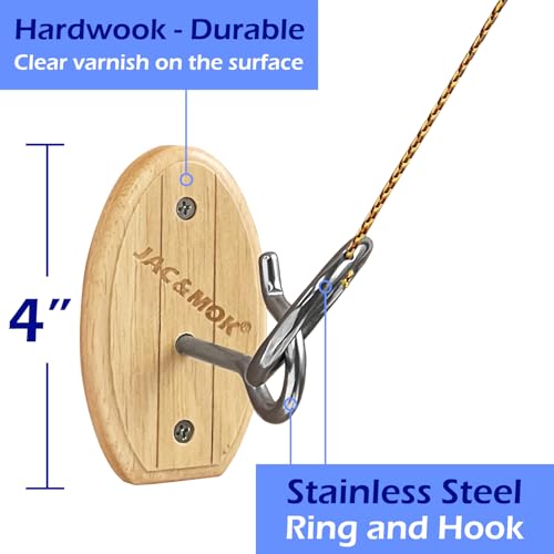 Hook and Ring Toss Game Swing Game DIY Kit -Stainless Steel Ring, Polyester Rope and Hardware - style: short board - yellow 1