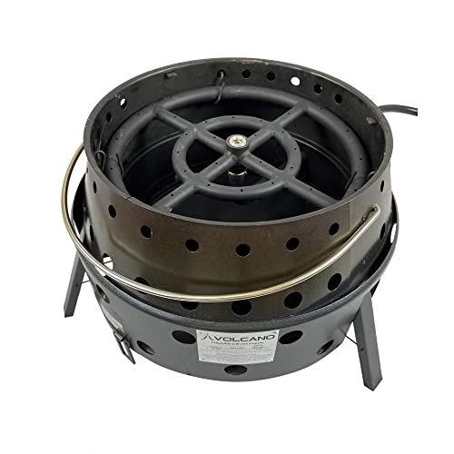Volcano 2 Collapsible Grill Stove with Fire Pit Burner Ring, Portable Charcoal or Wood Cooker, Propane Fire Ring Conversion, Folding Outdoor Stove with Carrying Case, Compact Steel Camp Bundle - style: Volcano 2 Grill + Fire Pit Burner Ring Kit
