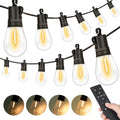 LED Outdoor String Lights, 150FT Waterproof Patio Light with Remote & 48 Shatterproof Dimmable S14 Edison Bulbs(3 Spare), 3 Modes 2 Timer Outside Garden Lighting for Balcony, Porch, Party, Christmas - size: 150ft With Remote