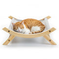 CallieCo Wooden Cat Hammock Bed, Modern Elevated Pet Lounger with Premium Wooden Frame & Breathable Fabric, Stylish Indoor & Outdoor Cat Bed for Cats & Small Dogs - Gray - color: Gray