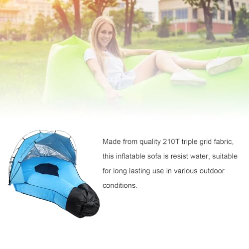 Inflatable Lounger Air Sofa with Sun Shade Water Proof Blow Up Couch Chair for Beach Outdoor