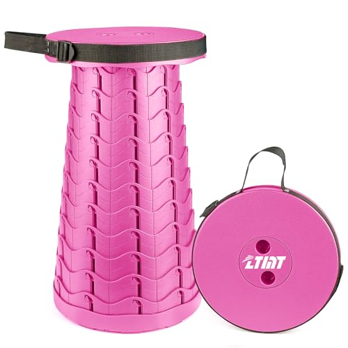Portable & Lightweight Foldable Camping Chair for Adults, Heavy Duty Folding Stool with Adjustable Shoulder Strap, Perfect for Picnic, Beach, Backyard, and Sporting Events, Max Weight 400lbs - color: Pink