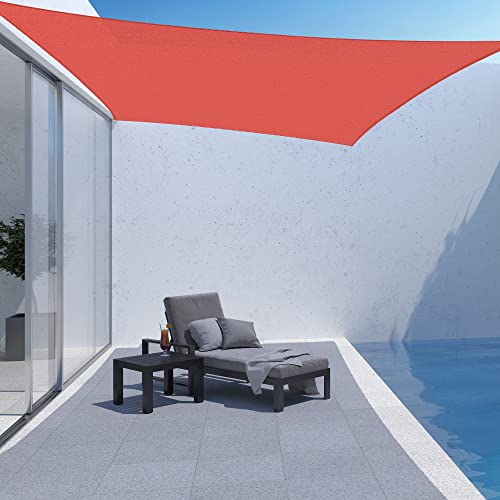 AsterOutdoor Sun Shade Sail Rectangle 8' x 12' UV Block Canopy for Patio Backyard Lawn Garden Outdoor Activities, Terra - color: Terra, size: 8' x 12'