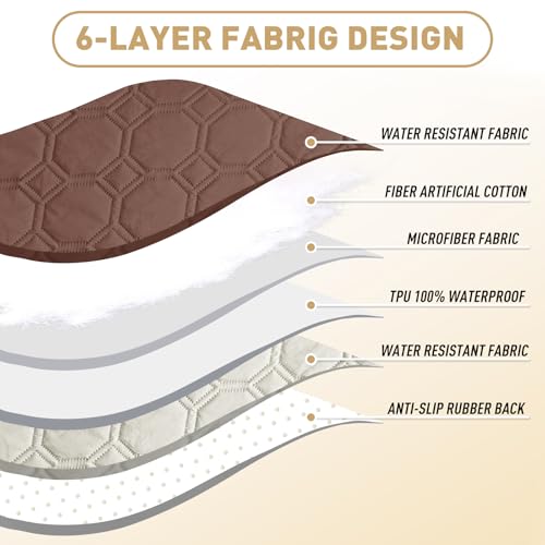 ZNSAYOTX Ultimate Cozy Blankets (52"x82") 100% Waterproof Bed Mat Blanket for Dog Pets, Couch Sofa Protector with Non-Slip Back Washable Durable, Pee Scratch Proof Easy to Clean (Coffee) - color: Coffee, size: 52x82 Inch