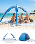 Abahub 3 Person Beach Tent Sun Shelter with UPF 50+ UV Protection, Portable Sun Shade with 4 Doors and 360° Ventilation, Lightweight Beach Cabana for Beach, Camping, Fishing & Outdoor Activities - size: 4 DOOR