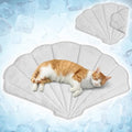 PetAmi Dog Cooling Mat, Sea Shell Shape, Pet Pad with Cooling Nylon & Soft Fleece, Q-Max > 0.4 Reversible All Season Blanket for Dogs & Cats, Small 33x39 in, Light Grey - color: Light Grey, size: Small