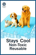 Blue Cooling Mat & Sleeping Pad | Water Absorption | Safe Materials | Easy Carry & Clean | Ideal Cooling Pad for Dogs and Cats | Perfect for Camping, Crates, and Pet Beds | 23.6"L x 19.7"W x 0.8"Th - size: Medium