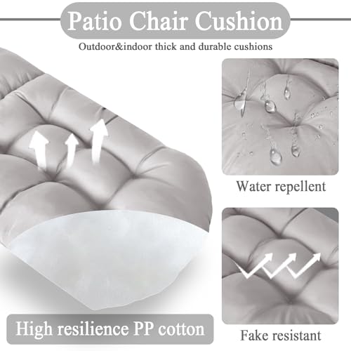 Adirondack Chair Cushion, Thick Indoor/Outdoor Rocking Chair Cushion with High Elasticity PP Cotton, Fade-Resistant, 44'x19'x4 - color: Grey