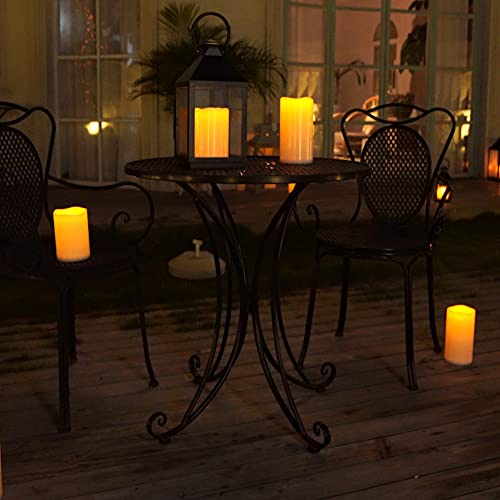 Homemory 10" x 4" Large Waterproof Outdoor Flameless Candles with Remote Control and Timer, Battery Operated Flickering LED Pillar Candles for Outdoor Larterns, Porch, Long Lasting, Set of 2 - color: Ivory White, size: 4"x 10"