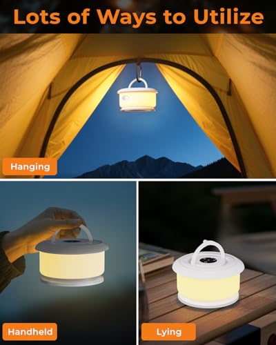 Camping String Lights, Retractable 32.8ft RGB Flash Lamp, Rechargeable Fairy LED Rope Lights Outdoor Waterproof, Portable Hanging Lantern for Outside Tent Patio Awning Garden RV Essentials - color: White