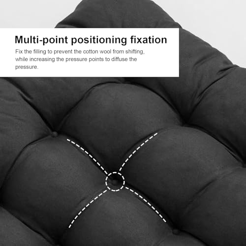 ERWUDEling Lounge Chair Cushion for Outdoor Furniture – Zero Gravity Chair Cushion Replacement, Oversized Waterproof Patio Cushion for Chaise Lounge, Indoor Lounger Chair, Replacement Cushion Only - color: Black, size: 67x19x4 inch