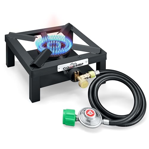 COOKAMP Propane Burner Angle Iron Camp Stove with CSA Listed Regulator and 4ft Hose (SA1200v2)