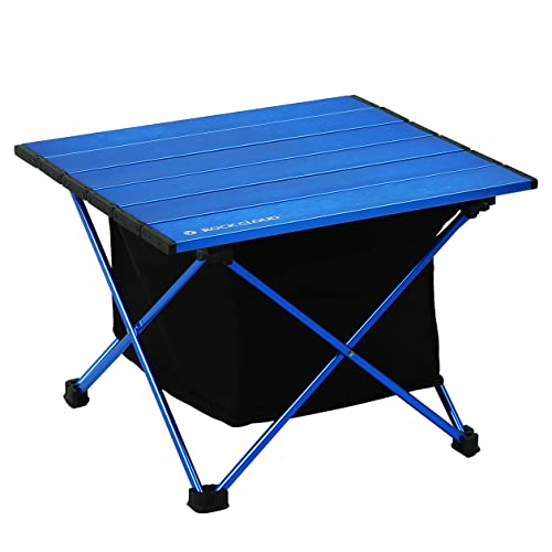 ROCK CLOUD Portable Camping Table Ultralight Aluminum Camp Table with Storage Bag Folding Beach Table for Camping Hiking Backpacking Outdoor Picnic - color: Blue, With Storage Bag, size: Small