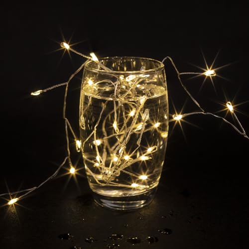 Fairy Lights Plug in, 10FT 100LED Firecracker String Lights Waterproof Silver Wire, for Bedroom/DIY/Party/Garden/Porch/Patio/Backyard/Christmas Tree, with Remote Timer & 8 Modes, Warm White - color: Warm White, size: 10FT