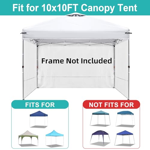 Canopy Sidewalls for 10x10,10x20 Pop up Canopy Party Tent, UV Protection and Waterproof for Outdoor Event Tents, Vendor Booths, for Backyard, Patio, Camping (3 Sidewalls, Frame Not Included, White) - color: White, size: 10'x10', 3 Sidewalls