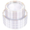 U-QE 100PCS Clear Gold Plastic Plates - Disposable Heavy Duty Clear Plates with Gold Rim Including 50PCS 10'' Dinner Plates & 50PCS 7.5'' Dessert Plates Perfect for Party, Weddings - color: Clear Gold