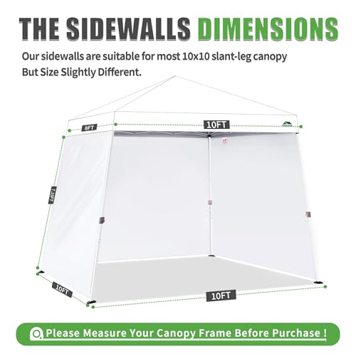 Canopy Sidewalls for 10x10 Slant Leg Pop Up Tent,3 Pack Sunwalls Only,(Gray) - color: Gray, size: 10X10