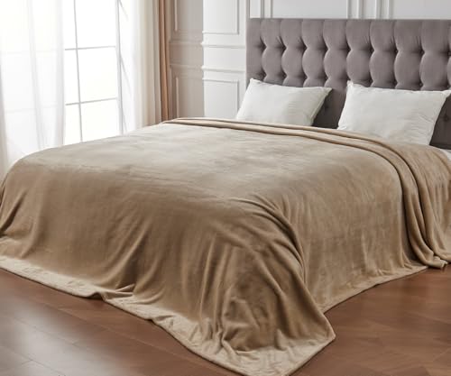 Edenleaf Big Oversized Soft Blanket, Giant Fleece Companion 120x120, California King Warm Blanket for Whole Family, Bed, Sofa, Couch, Travel, Camping 120x120 Brown - color: N-brown