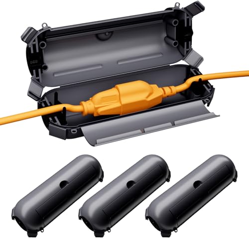4 Pack Small Outdoor Extension Cord Cover, IP44 Waterproof Box and Safety Housing Case, Ideal to Protect Outdoor Plugs, Electrical Connections, Holiday Decoration Lights, Gray - color: Gray, size: 4 Pack