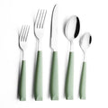 ANNOVA Silverware Set Stainless Steel Colorful Handle Tableware Kitchen Flatware Set Utensils, Includes Dinner Knives, Forks, Spoons, Salad Forks & Dessert Spoons (Sage Green, 20 Pieces) - color: Sage Green 20Pieces