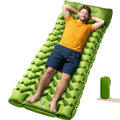 Camping Sleeping Pad, Ultralight Camping Mat with Pillow Built-in Foot Pump, Inflatable Sleeping Pads Compact for Travel, Camping Backpacking Hiking Tent Car Camp Gear - color: Green