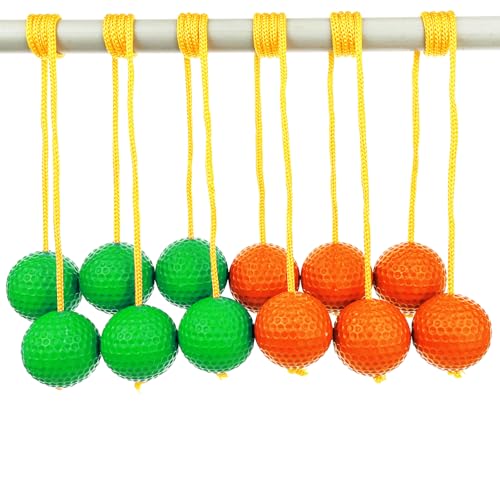 6 Pack Ladder Balls Ladder Toss Balls Replacement with Storage Bag for Toss Match (Orange Green) - color: Orange Green