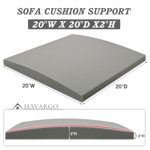 Couch Cushion Support for Sagging Seat 20X20X2 Inches Higher Density Foam Under Couch Cushion Support with Anti Slip Mesh Fabric, Light Grey 1Pc - size: Firmer| 20x20 1P