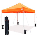 10'x10' Pop Up Canopy Tent Commercial Instant Shelter with Heavy Duty Roller Bag, 4 Canopy Sand Bags, 10x10 FT Orange - color: Orange
