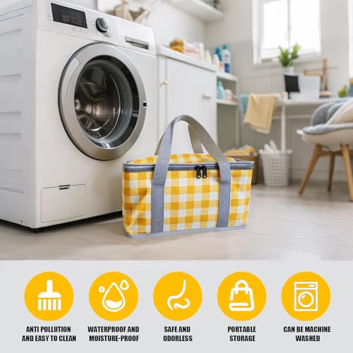 2 Pack Insulated Picnic Bag Keep Hot or Cold for Outdoor Beach Party Cooler Bags with Zippered Top Reusable Foldable