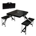Picnic TIME Portable Folding Picnic Table with Seats for 4, Collapsible Aluminum Table with Benches & Umbrella Hole, Lightweight Foldable Table for Camping, Travel, Backyard, Tailgating | with Umbrella Hole - color: Black
