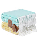 2 Packs Turkish Beach Towels Vacation Essentials Quick Dry Sand Free Oversized Bath Pool Swim Towel Extra XL Large Big Blanket Adult Travel Cruise Accessories Must Haves Clearance Stuff - color: 2 Pack Aqua Yellow, size: 72 x 36 inch