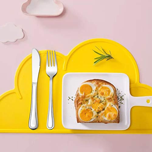 LIANYU 12-Piece Kids Silverware Set, Stainless Steel Toddler Utensils Flatware Set, Child Cutlery Tableware for 4, Include knives Forks Spoons, Mirror Finished, Dishwasher Safe - color: Silver