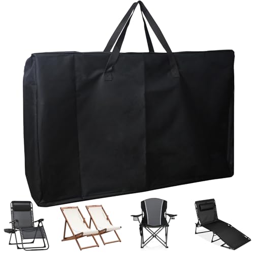 Heavy Duty Folding Chair Storage Bag, 600D Chair Storage Case for Beach Chair Camping Chair Zero Gravity Chair Folding Recliners, Extra Large Travel Bag with Zippers, 41.5" Lx 11" Wx 28.5" H - size: 1 Pack