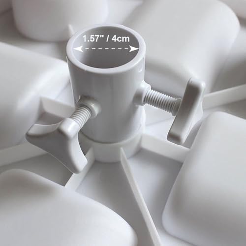 AMMSUN 13" Beach Umbrella Table Tray for Beach, Patio, Garden, Swimming Pool with Cup Holders, Snack Compartments White - color: A White