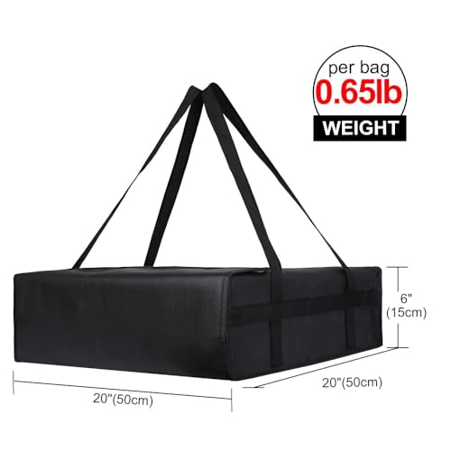 Bodaon Pizza Bags for Delivery, Insulated Pizza Delivery Bag for Delivery Drivers, 20" x 20" x 6" Pizza Warmer Bags for Carry Hot, Commercial Food Warmers for Catering, Pizza Carrier, Black - color: Black, size: 20" x 20" x 6"H