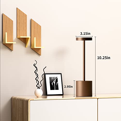 SAKRINGT 2 Pack Cordless Table Lamp Rechargeable,5000mAh Battery Powered Table Light, Dimming Portable LED Desk Lamp for Restaurant/Outdoor - color: Brown