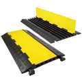 5 Channel 2 Pack Cable Protector Ramp Traffic Wire and Hose Ramp Cord Cover Heavy Duty Channels 18,000 lbs Load Capacity Cable Wire Ramp Speed Bump Driveway Cable Ramp Protective Cover - size: 5 Channel 2 Pack