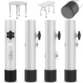 Table Leg Extenders White, Highly Durable Steel Folding Table Leg Risers, Table Leg Extensions Fits Straight & Bent Legs Table Height Extender for Rise Card Table 3.6/5.2 Inch Wobble-Free - size: White- 2-LEVEL Adjustable