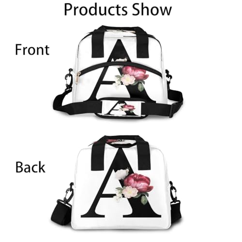 Letter A Insulated Lunch Bag for Women Men Reusable Waterproof Lunch Box Cooler Tote Bag One shoulder portable meal bag Portable Adult Lunchbox for Work Picnic Hiking Beach - color: Letter A