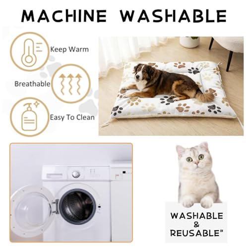Nttopship Dog Cat Bed Mat Ultra Soft Fluffy Pet Bed Washable Fashion Dog Crate Beds Comfy Comfy Pet Sleeping Pad Suitable for Pet Raised Bed(30"x26",Woof) - color: Woof, size: Medium