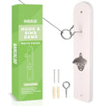 Barcaloo Hook and Ring Game with Bottle Opener and Magnetic Bottle Cap Catch - Adult Ring Toss Game for Both Indoor and Outdoor Use - color: White