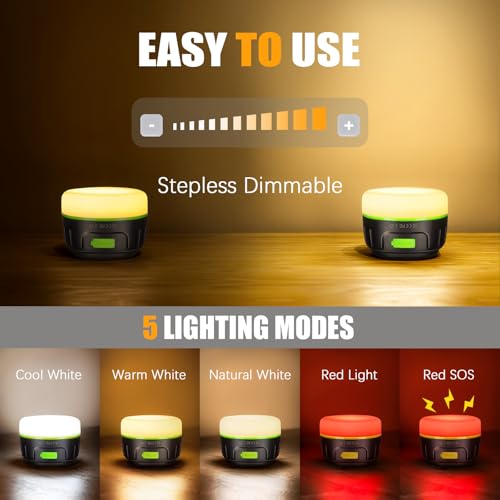 Yonktoo Rechargeable LED Camping Lantern 1000LM, 300H Runtime, 6400mAh, IPX5 Waterproof Tent Light for Camping, Hiking, Power Outages, Home, Emergency Use - Wireless Remote Edition,Green - color: Green, size: Wireless Remote Edition