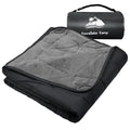 Large Outdoor Waterproof Blanket Extra Thick Fleece Stadium Blanket for Camping, Car, Pet, Picnics - Windproof, Wearable, Machine Washable 80" x 58" (Black Gray) - color: Black Gray