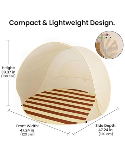 Ultraviolet Protection Pop-up Beach Tent, UPF 50+ Instant Easy Setup Sun Shelter Portable Lightweight Beach Canopy with Carry Bag Waterproof Windproof for 2-4 Person Beach Camping Picnic Backyard (#A) - color: #A