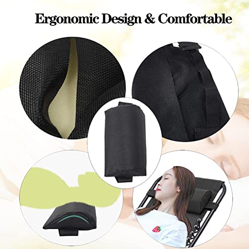 Ostlttyn Zero Gravity Chair Pillow Replacement, Black, 14.3x6.7x2.3 inches, Foam Fill, Modern Style, Head Support, Comfortable & Durable, Breathable Fabric, Removable Cover - color: Black, size: 1 Pack