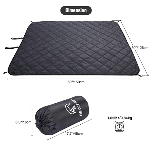 REDCAMP Waterproof Stadium Blanket with Sherpa Lining, Cold Weather Car Blanket Windproof for Outdoor Camping, Machine Washable (50"x 59") - color: 50"x 59" Black