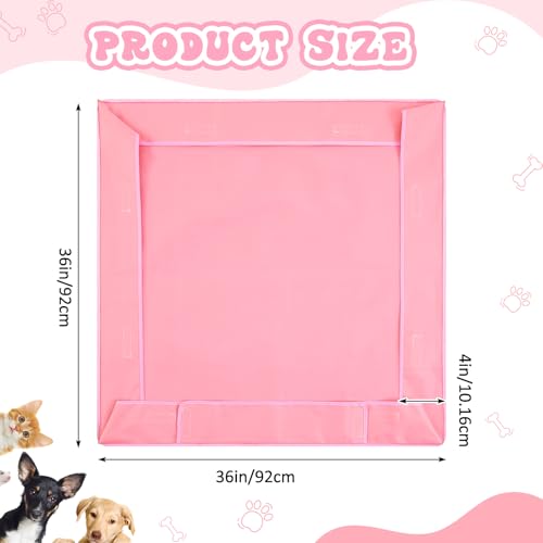 Marsui Dog Playpen Bottom Pad Fits for 36 Inch 4 Panels Pet Exercise Mat Puppy Crate Pad Reusable Washable Pet Training Pee Mat Hoop and Loop Design, Playpen Not Included (Pink,Solid Color) - color: Pink, style: Solid Color
